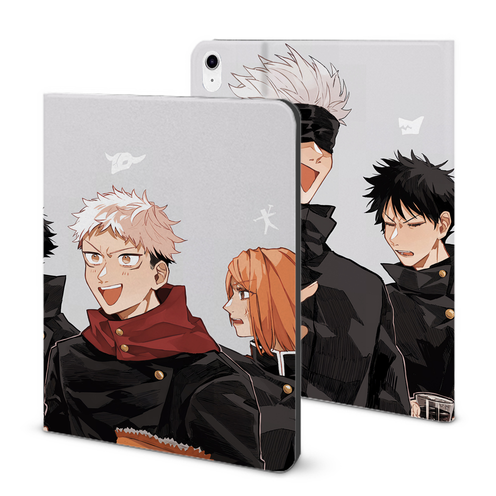 （画像用） 呪術廻戦 Jujutsu Kaisen IPad ケース ブック型 PUレザー TPU 耐衝撃 軽量 薄型 ペン収納なし 全面保護 IPad 各モデル対応
